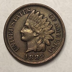 1889 INDIAN HEAD CENT  4 DIAMONDS - AU/UNC