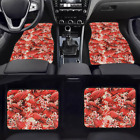 For JDM Sakura Car Front Back Floor Mats Interior Carpets Red Wave Fabric 4pcs (For: 2009 Acura TSX)
