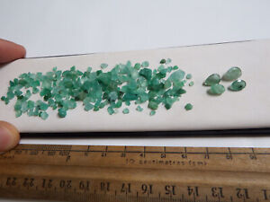 39.65ct & 3.7ct emerald gemstone untreated rough Lot & 2 Pair Cut lot Panjshir