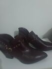 Womens Size 12 WW Burgundy Booties  With Gold Studded Accent
