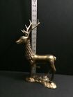 VTG MCM Hollywood Regency Large Brass Elk Deer Buck Stag Antlers Wildlife Statue