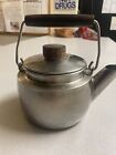 Vintage Farberware 1-Qt Stainless Steel Kettle Teapot Rosewood Wood Handles #761