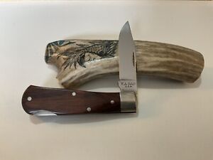 New ListingVintage Kabar 1186 Stainless Wood Lockback Knife With Box
