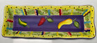 Gates Ware By Laurie Gates Rectangular Tray- Chilis - Purple/Yellow