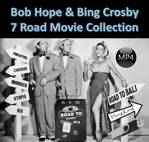 BOB HOPE AND BING CROSBY - THE ROAD COLLECTION  7 Public Domain Movies ON USB