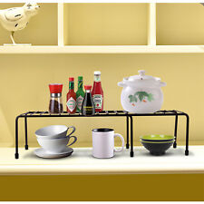 Expandable Kitchen Bowls Plates Counter Cabinet Shelf Bathroom Organizer Rack