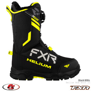 New FXR 22 Helium BOA Snowmobile Boot, Black/Hi-Vis, Sizes 8 9 10 11 12 13 boots