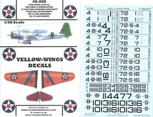 Yellow Wings Decals Pre-WWII SB2U-2 Vindicators