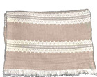 New ListingPiscatextil Textured Patterned Fringed Cotton Throw Blanket Beige / Ivory 50x78
