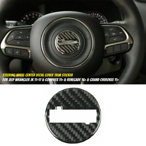 Steering Wheel Center Cover Trim For Jeep Wrangler JK/Cherokee Carbon Fiber