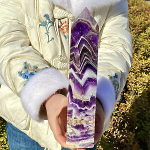 2.49LB Natural Dream Amethyst Crystal Column Magic Wand Obelisk Point Healing