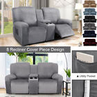 Stretch Velvet 2 Seater Recliner Couch Cover Loveseat Sofa Slipcover Protector