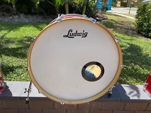 Ludwig  Classic-26 inch bass drum Red Sparkle,w CASE, Has blue/Olive Badge added