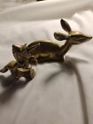 Vintage Solid Brass Small Figurines Lot Of 2 A Deer And A Unicorn