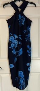 Ted Baker, New Without Tags, Size 1, Halter Dress, Midi, Flowers, Zipper, Lined,