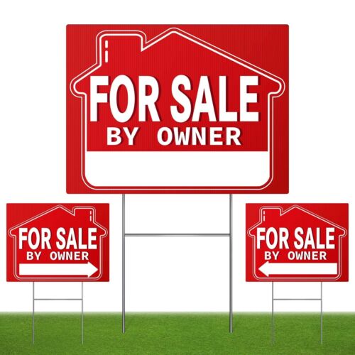 New ListingFor Sale By Owner Yard Sign (3 Pack), 18