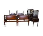 Antique Solid Mahogany Four Piece Bedroom Set – Twin Pineapple Beds #21957