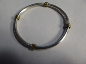 Sterling Silver 925 Bangle Bracelet 2-9/16 inches Mexico