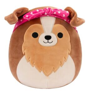 Squishmallow 12 inch Valentines Day Sheltie Andres with Pink Headband SHIPS FREE