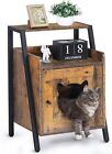 Cat Litter Box Furniture, Hidden Cat Bed End Table for Cats Nightstand Pet House