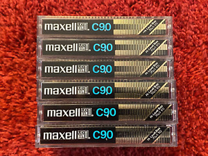 (6) Maxell UD XLII C90 Type II High Bias Used Cassette Tapes Tabs 100% IN-TACT