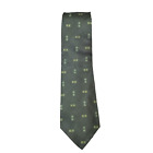 Armani Collezioni Men's Tie One Size Green 100% Silk Geometric Business Classic