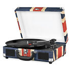 The Journey Bluetooth Suitcase Record Player with 3-speed Turntable，Music.