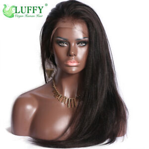 13x6 Lace Front Wigs Light Yaki Pre Plucked Human Hair Silk Top HD Full Lace Wig