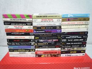 MIXED LOT OF 39 VINTAGE SINGLE MUSIC CASSETTE TAPES ~ ALL SINGLES!