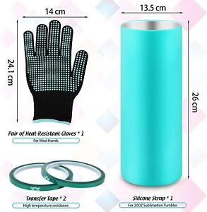 2X Sublimation Blanks Tumblers Silicone Bands Kit for 20 oz Skinny Straight Cups