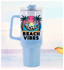 40oz STAINLESS STEEL INSULATED TUMBLER SUMMER BEACH VIBES.