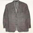 Coppley Mens Sport Coat 48R Gray Brown Pink Plaid Silk Wool Linen Thomas Jacket