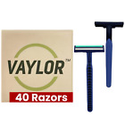 Vaylor Disposable Razors for Men 2 Blade 40-Pack Sensitive Skin Shave Shaving