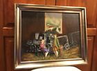 New ListingStill Life Oil Painting Canvas Antique Train 