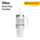RTIC30 oz Ceramic Lined Road Trip Tumbler,Leak-Resistant Straw Lid,White Glitter