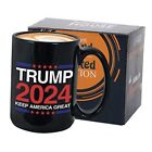Donald Trump Coffee Mug 15 oz, Keep America Great 1 Count (Pack of 1) Black