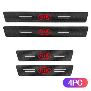 4x For Kia Car Door Sill Black Step Plate Scuff Cover Anti Scratch Protector (For: More than one vehicle)