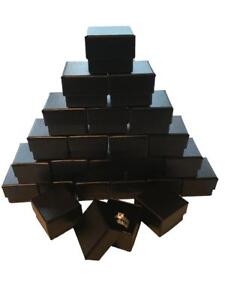Lot of 96 Black Ring Gift Box with Foam and Velvet Insert 1.5 x 1.5 x 1.25 Inch