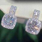 Fashion Cubic Zircon Silver Plated Stud Earrings for Women Jewelry lab-created