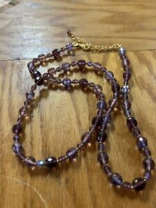 Joan Rivers Purple Glass Necklace