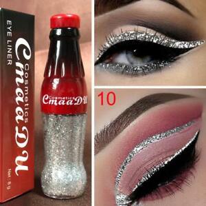 12 Colors GLITTER Waterproof Eyeshadow Liquid Eyeliner Makeup Shimmer Metallic