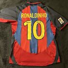 Ronaldinho #10 2003 Jersey XL Soccer Football Retro Spain Barcelona X Large