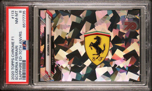 2020 Topps Chrome Formula 1 F1 Sapphire 70th Scuderia Ferrari Logo /70 PSA 8