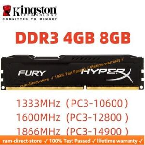 HyperX FURY DDR3 4GB 8GB 16GB 32G 1333 1600 1866 Desktop RAM Memory DIMM 240pins