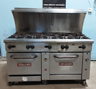 H-DUTY COMMERCIAL VULCAN 60SS1DB PROPANE, 10 BURNERS STOVE RANGE WITH OVEN