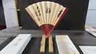 Vintage Japanese Folding Fan w/ stand Decorative Ohgi Made in Japan
