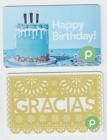 PUBLIX Gift Card LOT of 2 - Gracias & Birthday Cake - Collectible - No Value