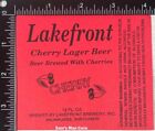 Lakefront Cherry Lager Beer Label - WISCONSIN