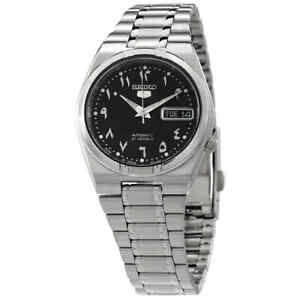 Seiko 5 Automatic Black Arabic Dial Stainless Steel Men's Watch SNK063J5