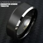 6/8mm Tungsten Carbide Men's & Women Black Brushed Silver Edge Wedding Band Ring